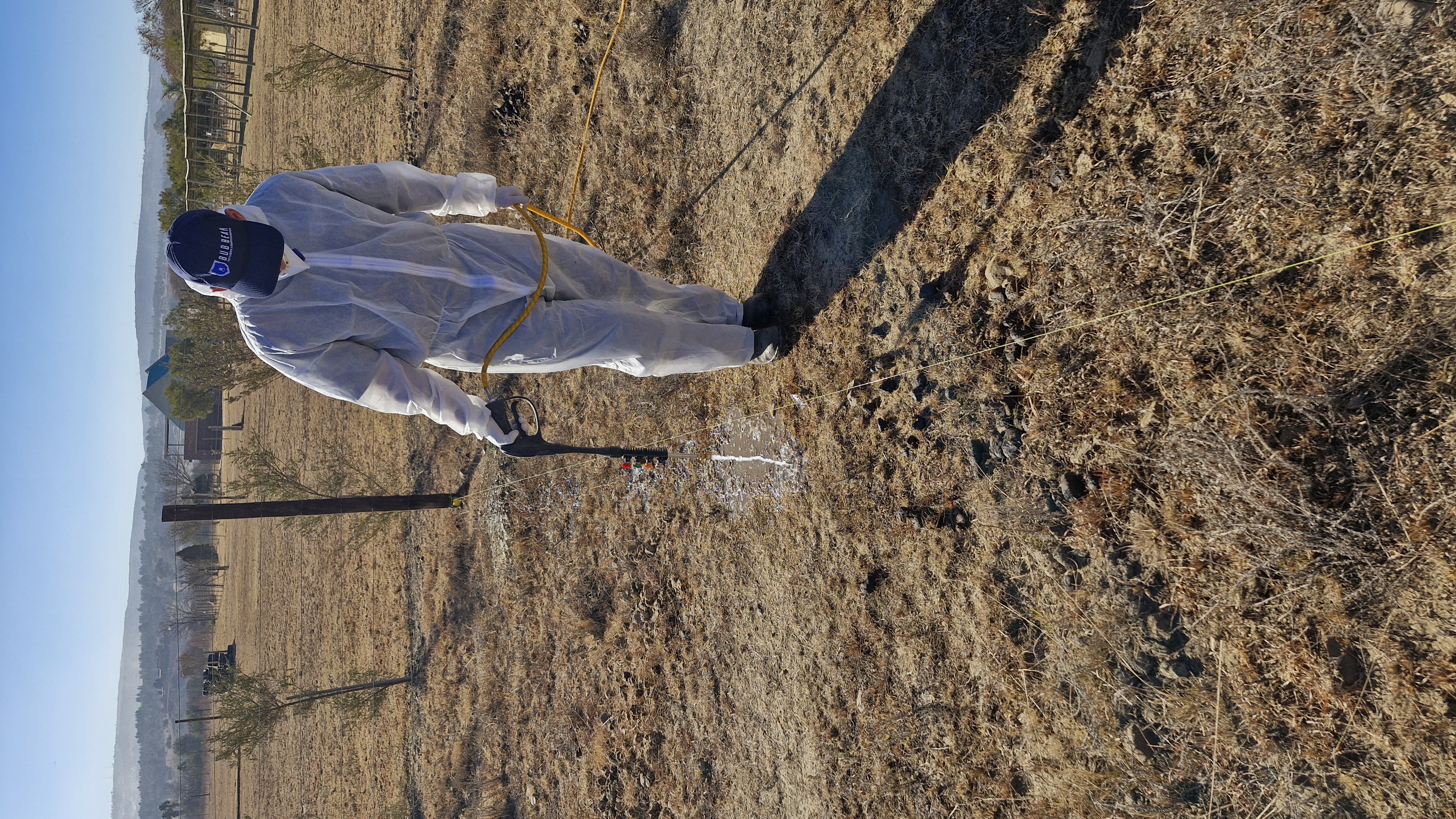 Pest control technician on site